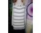 29 PULL LONG fin jersey ligns horizontal Bleu bonheur.
