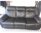 Salon noir simili cuir  avec relax