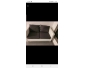 salon simili cuir blanc coussin tissu gris